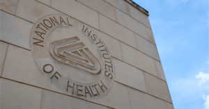 National Institutes of Health (NIH) logo on side of building