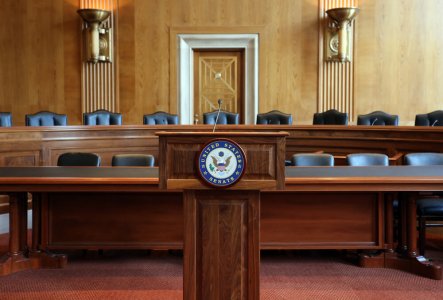 A United States Senate committee hearing room
