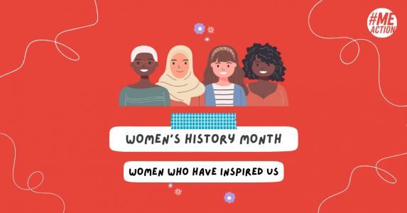 Graphic of multiple women with Women's History Month underneath