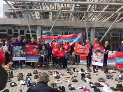 #MEAction activists outside Scottish Parliament